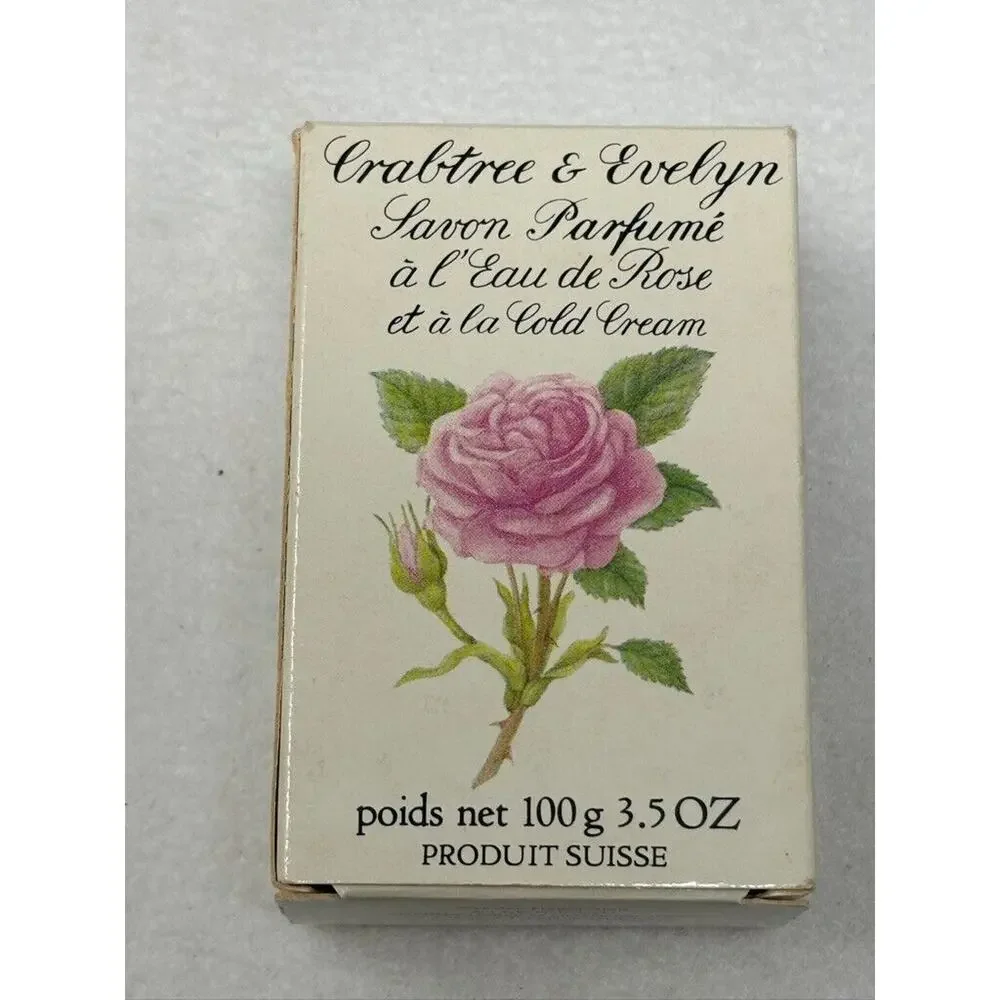 Vtg Crabtree‎ & Evelyn Rosewater with Cold Cream Eau De Rose Bar Soap 3.5 oz NIP